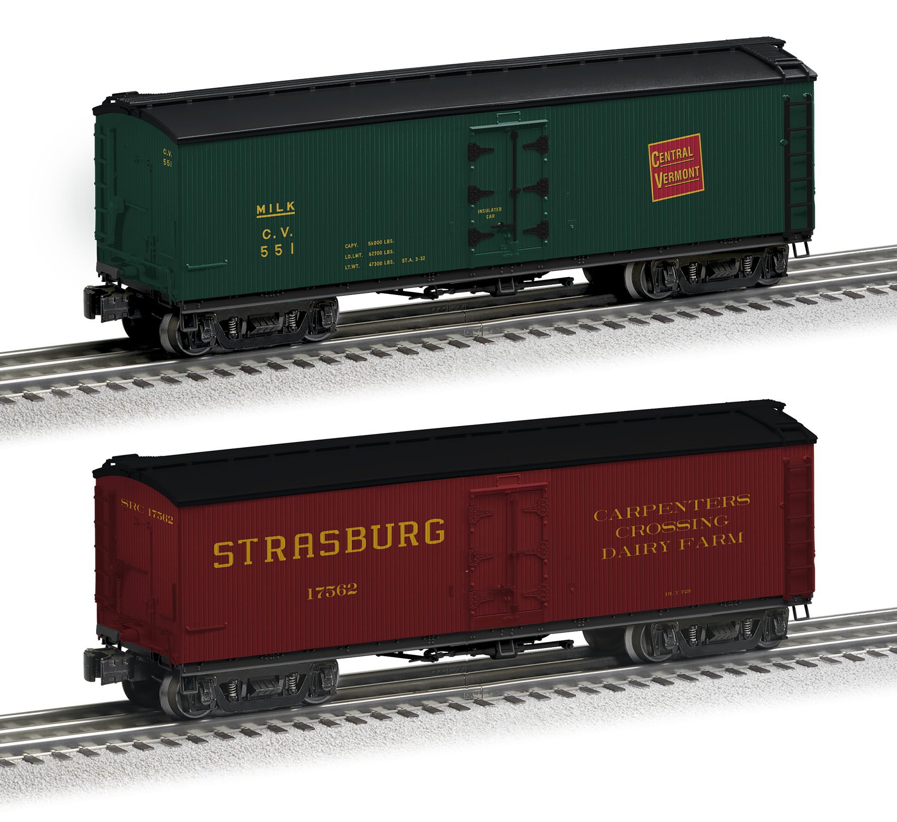 InStock Lionel Strasburg & Vermont Central Milk Reefer Set