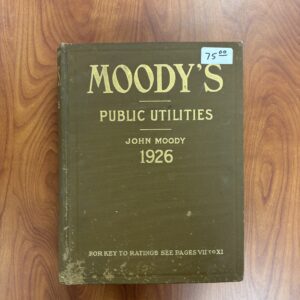 Moody's Public Utilities John Moody 1926
